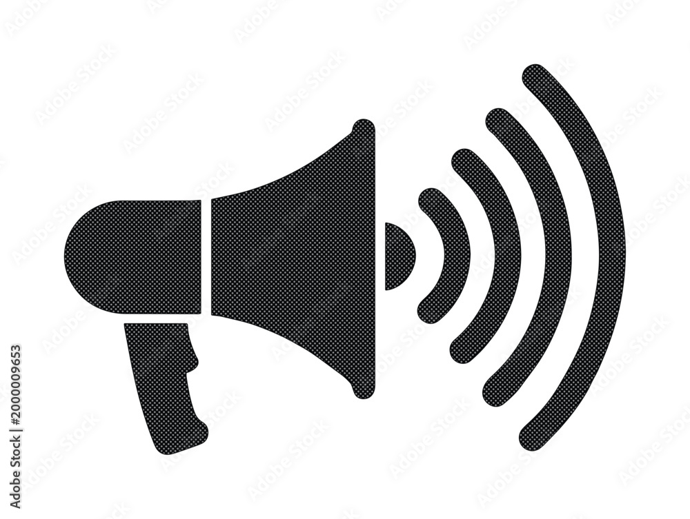 Papier peint Black megaphone icon, loud speaker symbol, communication and announcement vector graphic