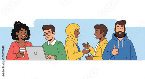 Diverse group of young adults.