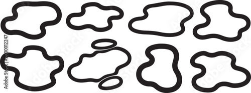 Black squiggly lines and curves on white background vector Vector