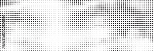 Set of halftone dots gradient pattern texture isolated on white background. Straight dotted spots using halftone circle dot raster texture. Vector blot half tone collection.