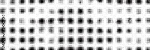 Set of halftone dots gradient pattern texture isolated on white background. Straight dotted spots using halftone circle dot raster texture. Vector blot half tone collection.
