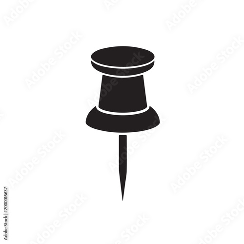 push pin icon vector on white background