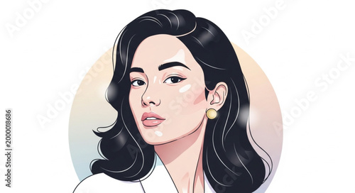 Elegant Woman Portrait Illustration.