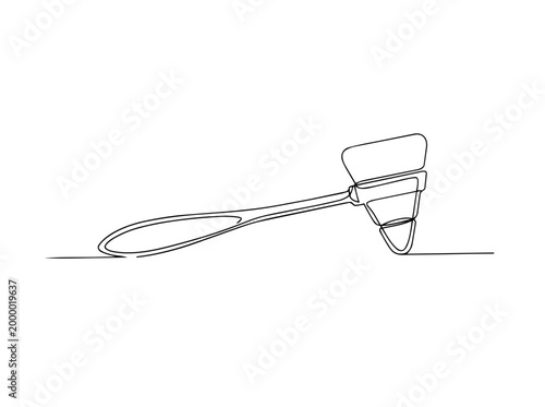 Continuous line drawing of a medical reflex hammer. Neurological diagnostic tool concept. Minimalist vector illustration