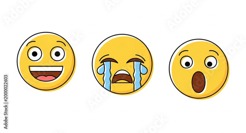 Emojis faces with different emotions.