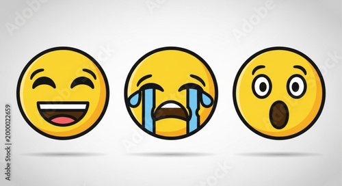 Emojis faces with different emotions.