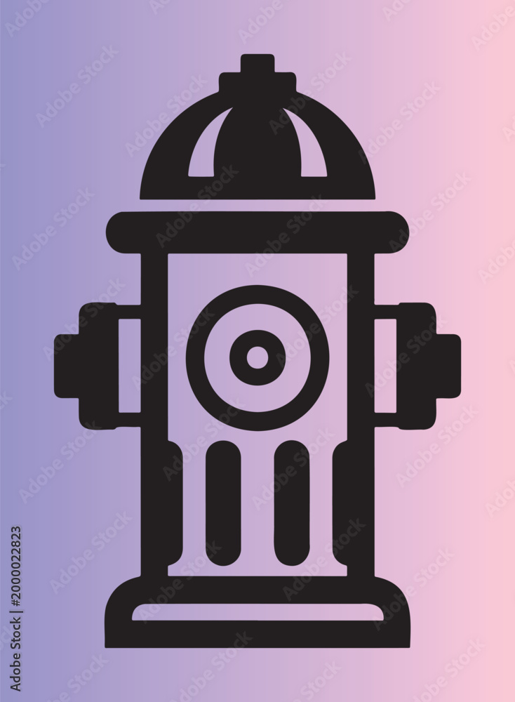 Naklejka premium Flat design illustration of a classic fire hydrant isolated on gradient