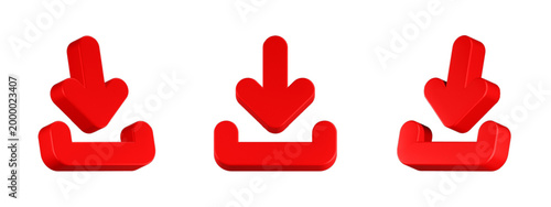 download arrow icon 3d rendering