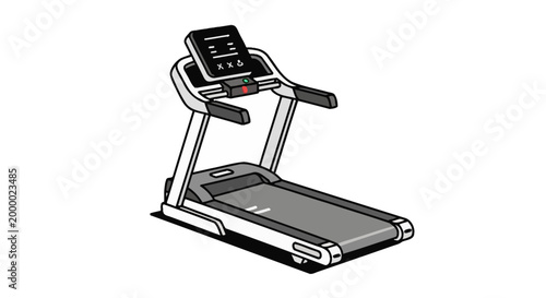 Isometric illustration of treadmill for exercise and fitness training
