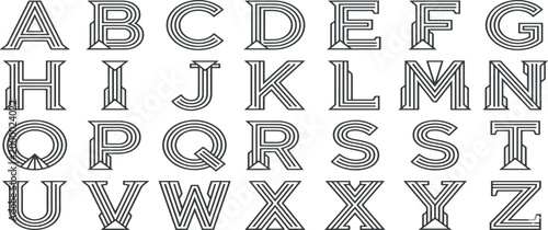 Retro uppercase letters