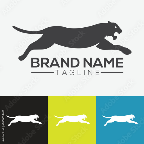 Black Panther Logo Set – Wild Cat Mascot Branding Collection