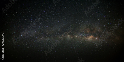 Panorama milky way galaxy with stars and space dust in the universe