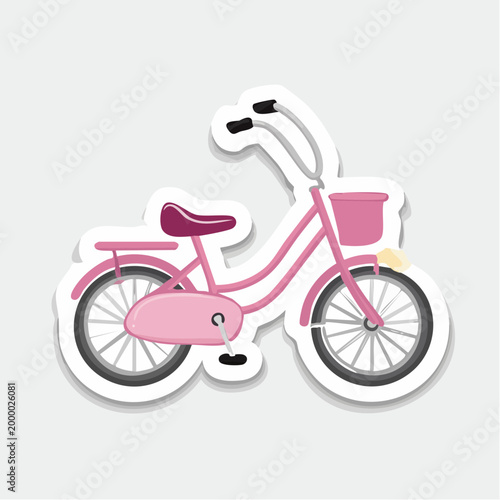 Pink Bicycle with Basket