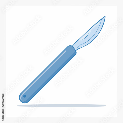 Illustration of a blue scalpel