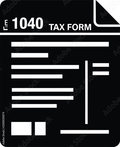 1040 tax form icon isolated on transparent background financial reporting and filing