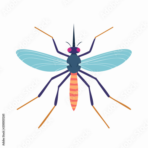 Stylized Illustration of a Mosquito