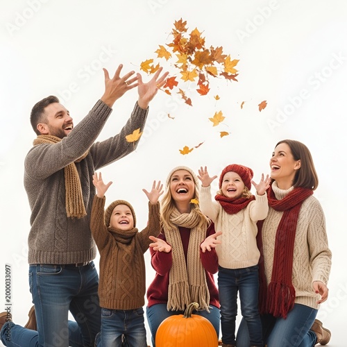 Family enjoying seasonal outdoor activity together
