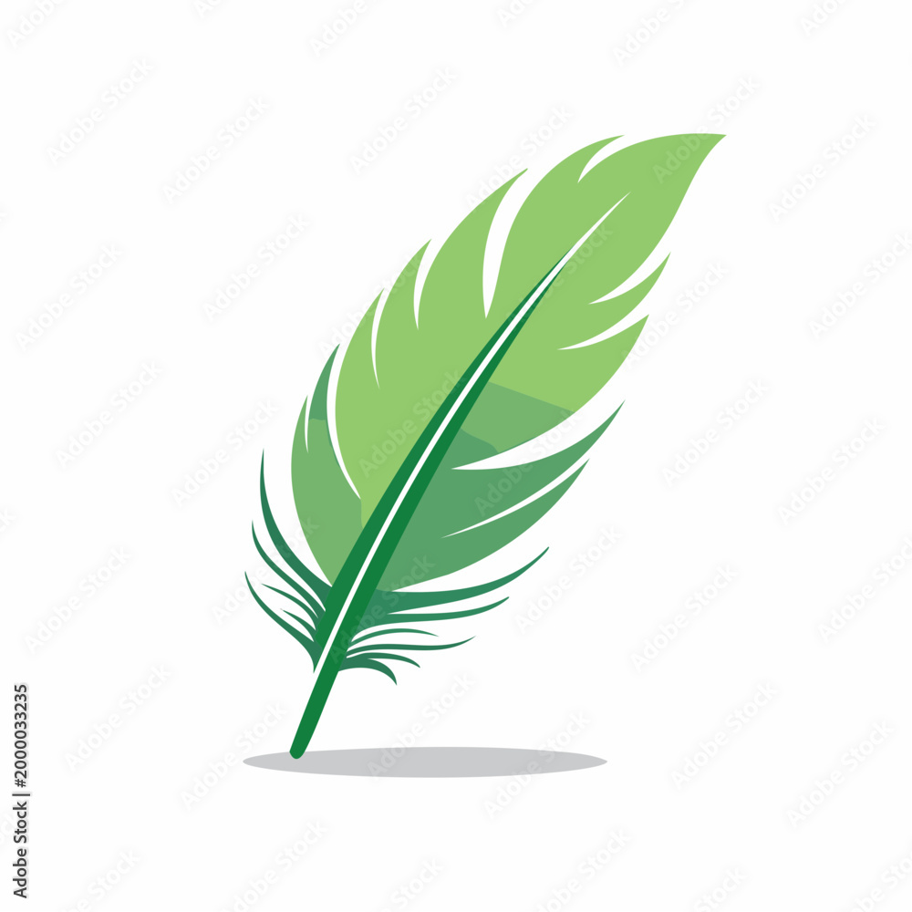 Obraz premium Green Feather Illustration