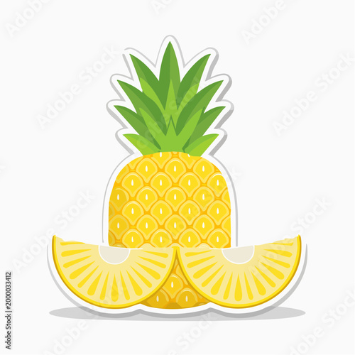 Stylized Pineapple with Slices