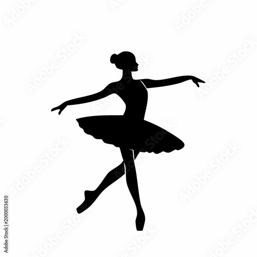 Silhouette of a Ballerina in a Graceful Pose
