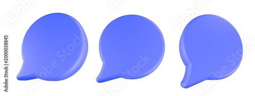  blank bubble chat icon 3d rendering