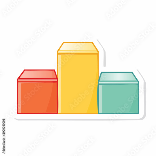 Podium with three levels for competition winners