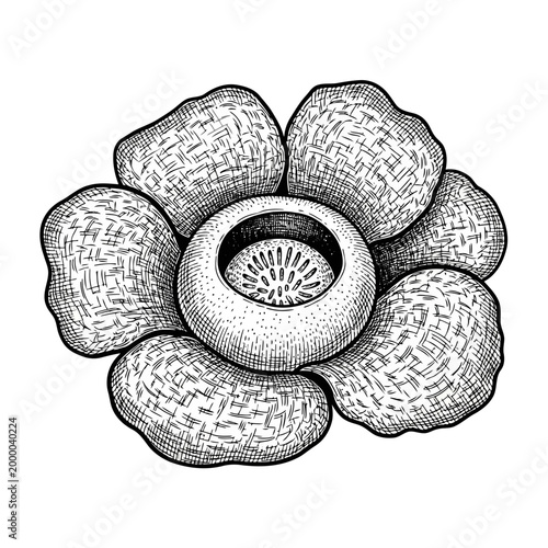 Obraz na płótnie Rafflesia Giant Flower Vector Illustration | Exotic Tropical Botanical Artwork |