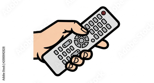 Hand holding a television remote control for entertainment.