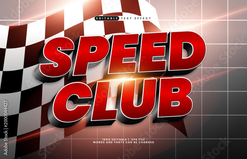 Speed Club Editable Text Effect - Speed Racing Style Bold Typography for Game and Action Design