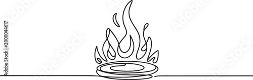 Photos gas stove burner with flames