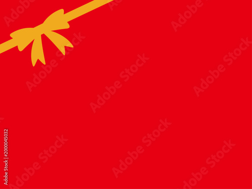 赤地に黄色のリボンがかかったプレゼントボックスのフレーム