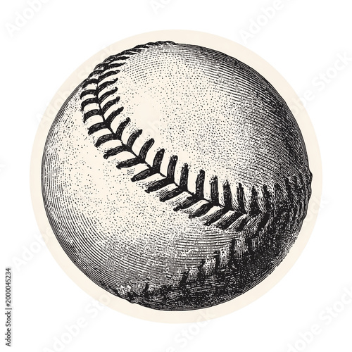 Vintage Halftone Baseball Sticker - Retro Sport Decal Isolated on Transparent Background (PNG)