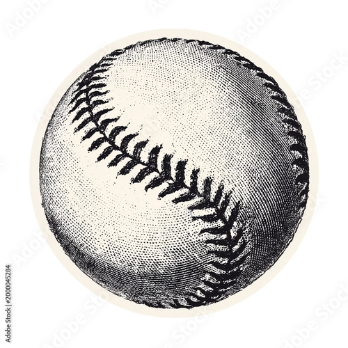 Vintage Halftone Baseball Sticker - Retro Sport Decal Isolated on Transparent Background (PNG)