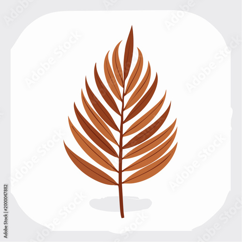 Abstract Brown Palm Leaf Illustration