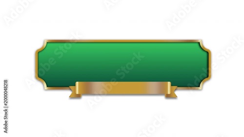 Animation of Elegant Islamic Banner Title Frame in Green and Gold on Transparent Background