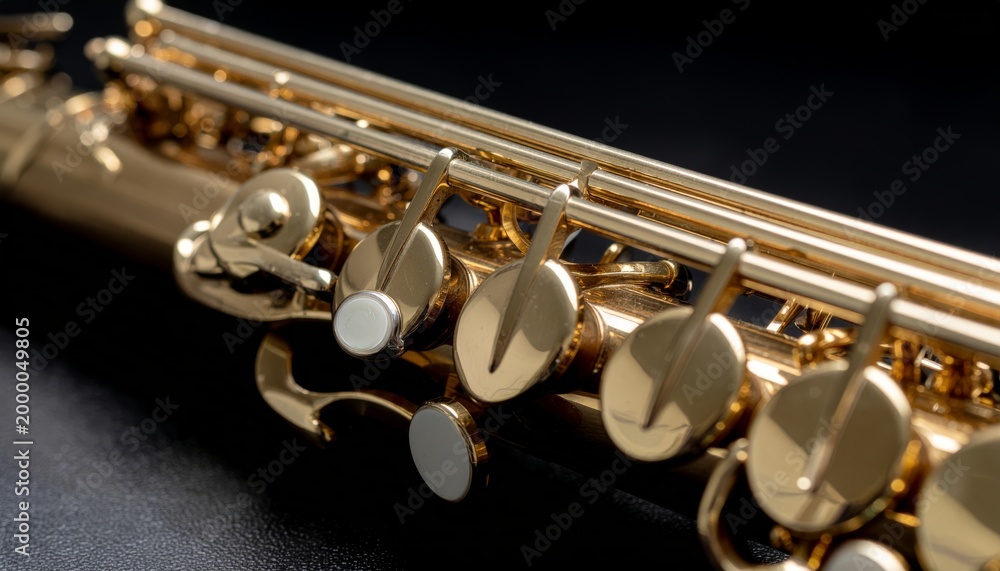 Fototapeta premium Close-up of a Soprano Saxophones Keys and Body.