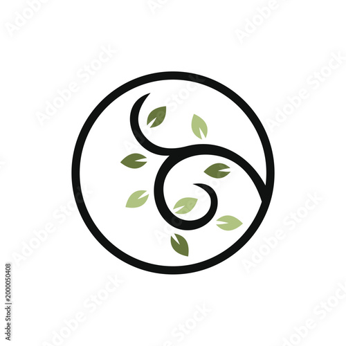 green leaves logo vector template illustration