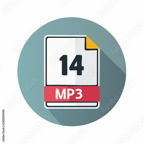 MP3 File Icon with Number 14