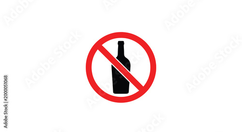 Free Download Prohibition sign with bottle silhouette high quality professional - GFXLoad