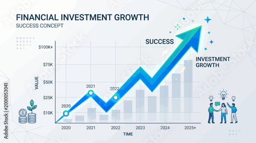 Financial investment growth success concept.