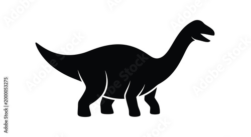 Brachiosaurus dinosaur silhouette on a white background