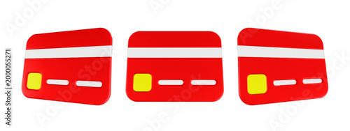 red card icon 3d render 