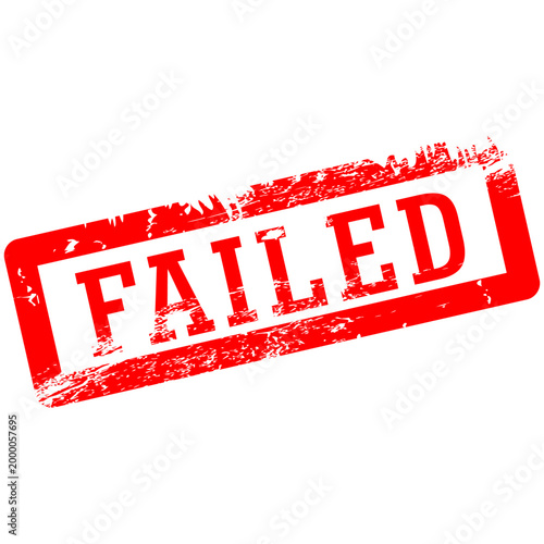 Failed, red rubber stamp vector