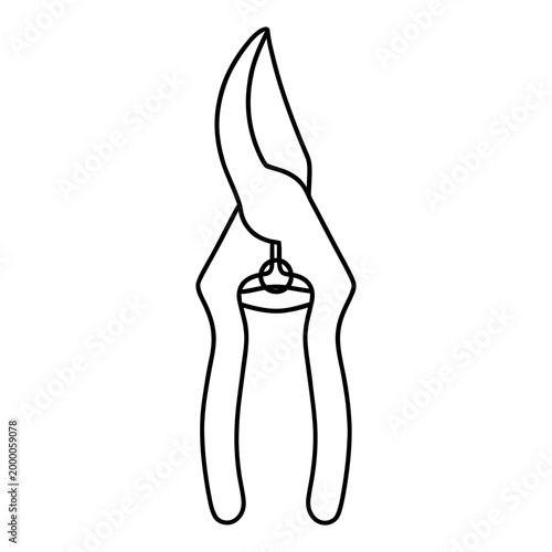 Simple line art pruning shears illustration