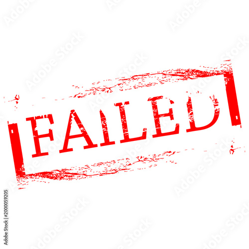 Failed, red rubber stamp vector