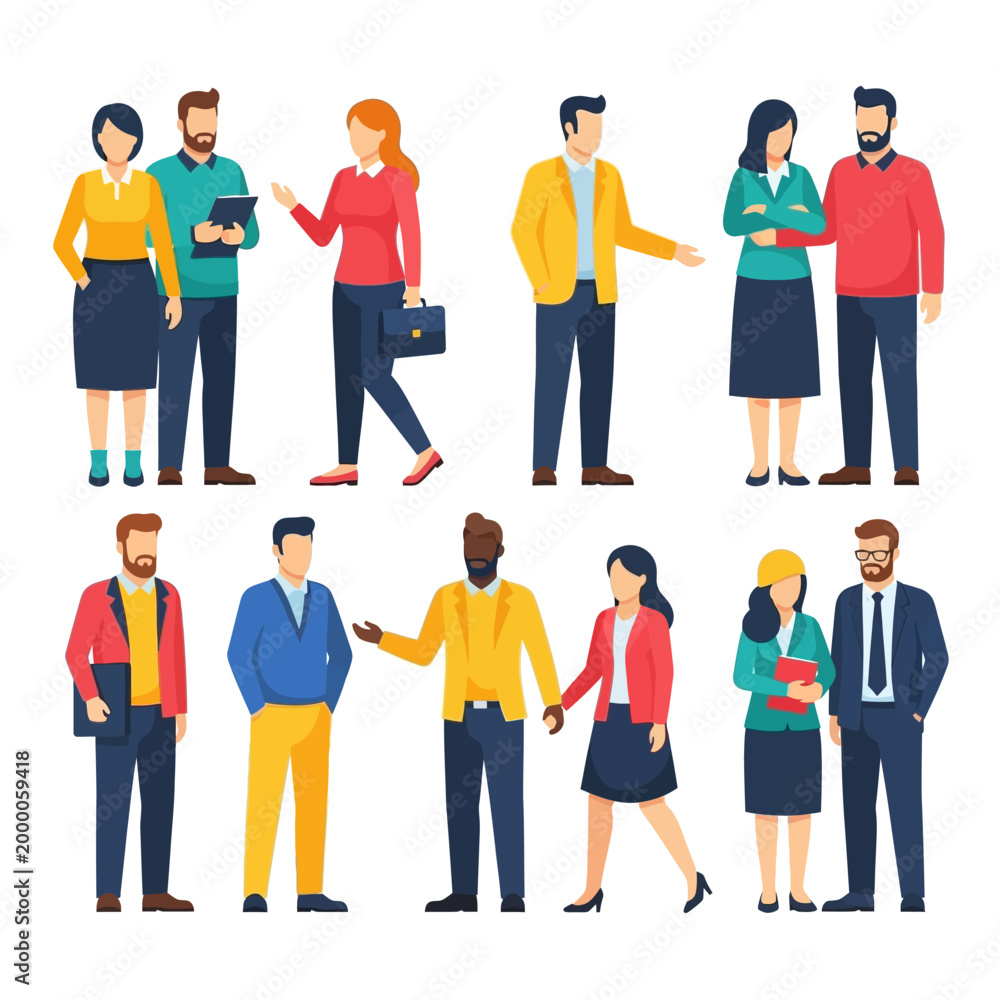 Obraz premium Diverse Business Team Collaboration, People Meeting, Professional Office Workers Group