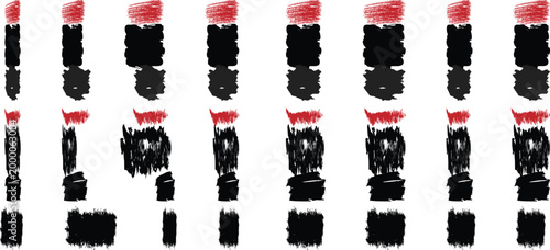 Abstract burash effect black and red brushstrokes artistic texture and dynamic patterns