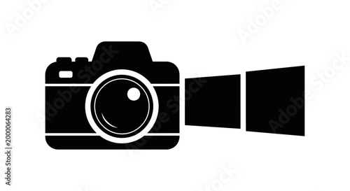 Vector icon sheet of a camera with a film reel, an icon sheet of icons for creative projects, a vector sheet featuring camera and film reel graphic elements
