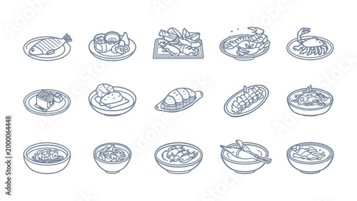 Photos Diverse Culinary Delights: An array of dishes, featuring a fish, crab and shrimp and others, meticulously presented in an inviting display
