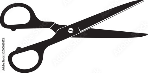 Black scissors on white background cutting tool blades